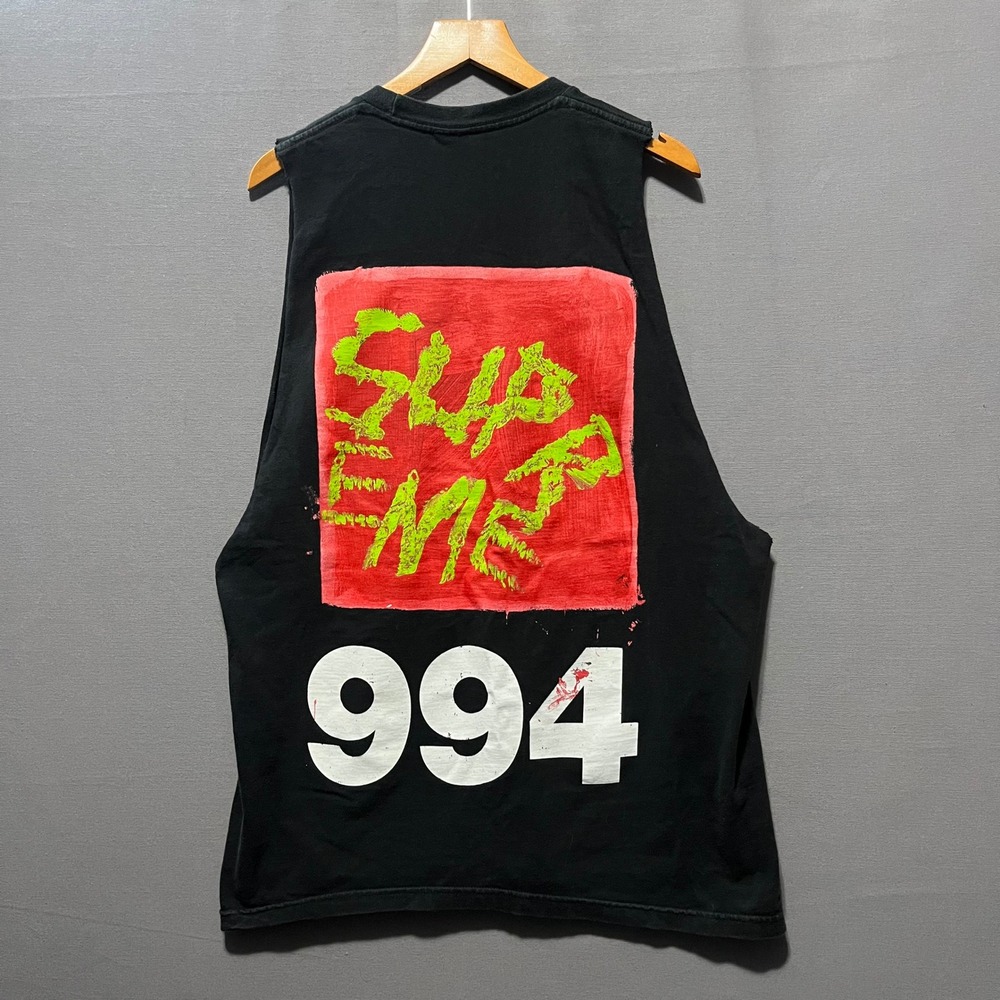 Supreme 994 Graphic Muscle Tee Black Sleeveless Cotton Shirt Mens Large